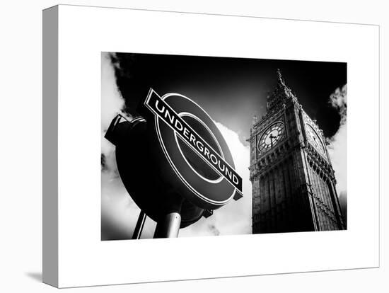 Big Ben and Westminster Station Underground - Subway Station Sign - City of London - UK - England-Philippe Hugonnard-Stretched Canvas