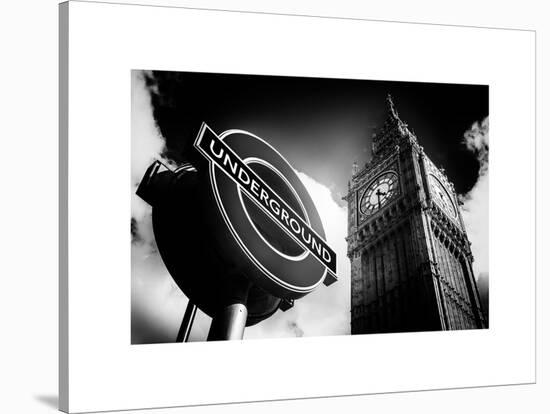 Big Ben and Westminster Station Underground - Subway Station Sign - City of London - UK - England-Philippe Hugonnard-Stretched Canvas