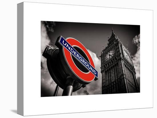 Big Ben and Westminster Station Underground - Subway Station Sign - City of London - UK - England-Philippe Hugonnard-Stretched Canvas