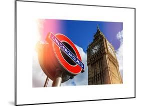 Big Ben and Westminster Station Underground - Subway Station Sign - City of London - UK - England-Philippe Hugonnard-Mounted Art Print