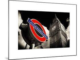 Big Ben and Westminster Station Underground - Subway Station Sign - City of London - UK - England-Philippe Hugonnard-Mounted Art Print