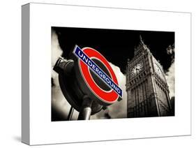 Big Ben and Westminster Station Underground - Subway Station Sign - City of London - UK - England-Philippe Hugonnard-Stretched Canvas