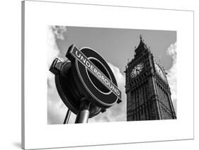 Big Ben and Westminster Station Underground - Subway Station Sign - City of London - UK - England-Philippe Hugonnard-Stretched Canvas