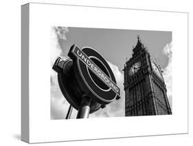 Big Ben and Westminster Station Underground - Subway Station Sign - City of London - UK - England-Philippe Hugonnard-Stretched Canvas