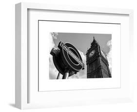 Big Ben and Westminster Station Underground - Subway Station Sign - City of London - UK - England-Philippe Hugonnard-Framed Art Print