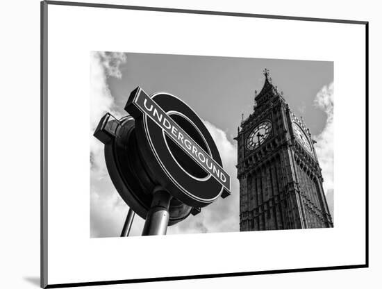 Big Ben and Westminster Station Underground - Subway Station Sign - City of London - UK - England-Philippe Hugonnard-Mounted Art Print