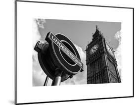 Big Ben and Westminster Station Underground - Subway Station Sign - City of London - UK - England-Philippe Hugonnard-Mounted Art Print