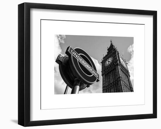 Big Ben and Westminster Station Underground - Subway Station Sign - City of London - UK - England-Philippe Hugonnard-Framed Art Print