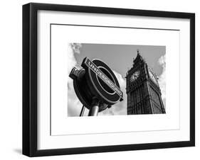 Big Ben and Westminster Station Underground - Subway Station Sign - City of London - UK - England-Philippe Hugonnard-Framed Art Print