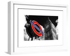 Big Ben and Westminster Station Underground - Subway Station Sign - City of London - UK - England-Philippe Hugonnard-Framed Art Print