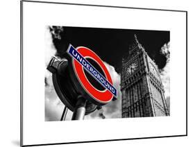 Big Ben and Westminster Station Underground - Subway Station Sign - City of London - UK - England-Philippe Hugonnard-Mounted Art Print