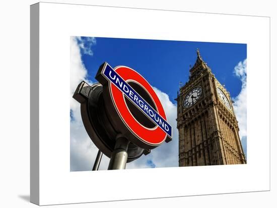 Big Ben and Westminster Station Underground - Subway Station Sign - City of London - UK - England-Philippe Hugonnard-Stretched Canvas