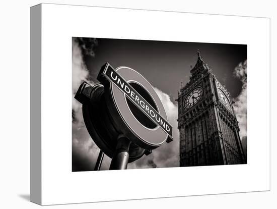 Big Ben and Westminster Station Underground - Subway Station Sign - City of London - UK - England-Philippe Hugonnard-Stretched Canvas