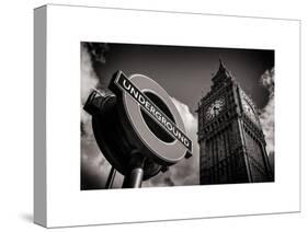 Big Ben and Westminster Station Underground - Subway Station Sign - City of London - UK - England-Philippe Hugonnard-Stretched Canvas