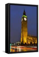 Big Ben at Dusk, London, England, United Kingdom-Charles Bowman-Framed Stretched Canvas