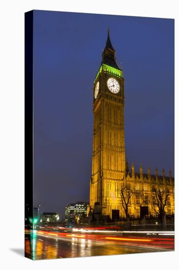 Big Ben at Dusk, London, England, United Kingdom-Charles Bowman-Stretched Canvas