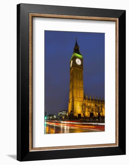 Big Ben at Dusk, London, England, United Kingdom-Charles Bowman-Framed Photographic Print