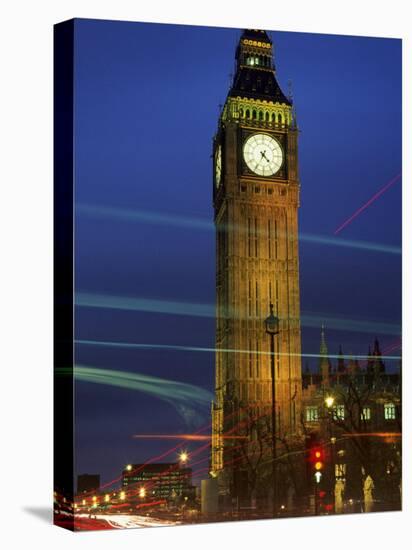 Big Ben at Night, London, UK-Peter Adams-Stretched Canvas