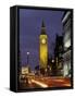 Big Ben at night with traffic, London, England-Alan Klehr-Framed Stretched Canvas