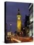 Big Ben at night with traffic, London, England-Alan Klehr-Stretched Canvas