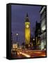 Big Ben at night with traffic, London, England-Alan Klehr-Framed Stretched Canvas