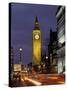 Big Ben at night with traffic, London, England-Alan Klehr-Stretched Canvas