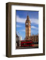 Big Ben City Bus In London Uk-null-Framed Art Print