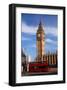 Big Ben City Bus In London Uk-null-Framed Art Print