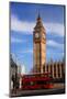 Big Ben City Bus In London Uk-null-Mounted Art Print