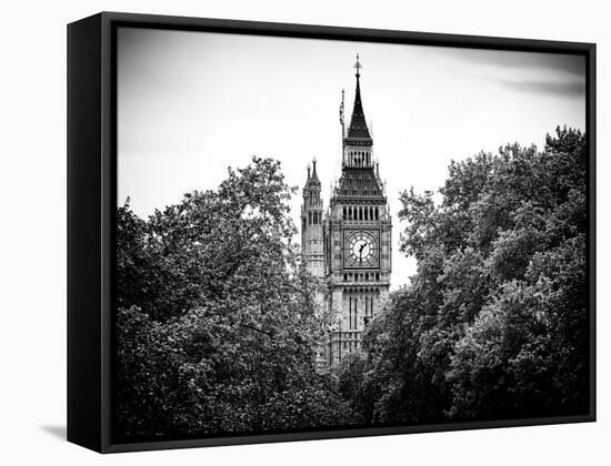 Big Ben - City of London - UK - England - United Kingdom - Europe - Black and White Photography-Philippe Hugonnard-Framed Stretched Canvas