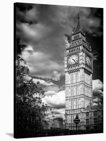 Big Ben - City of London - UK - England - United Kingdom - Europe - Black and White Photography-Philippe Hugonnard-Stretched Canvas