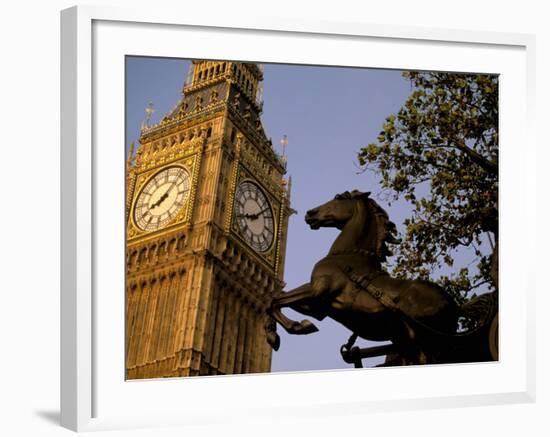 Big Ben Clock Tower, London, England-Walter Bibikow-Framed Photographic Print