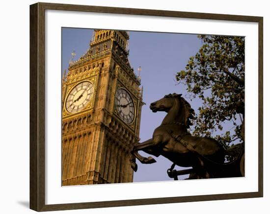 Big Ben Clock Tower, London, England-Walter Bibikow-Framed Photographic Print