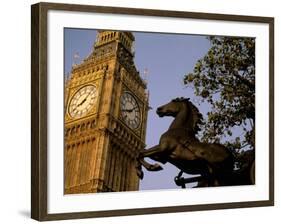 Big Ben Clock Tower, London, England-Walter Bibikow-Framed Photographic Print