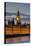 Big Ben Clock Tower Stands Above the Houses of Parliament at Dusk-Charles Bowman-Stretched Canvas