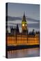 Big Ben Clock Tower Stands Above the Houses of Parliament at Dusk-Charles Bowman-Stretched Canvas