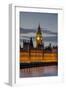 Big Ben Clock Tower Stands Above the Houses of Parliament at Dusk-Charles Bowman-Framed Photographic Print