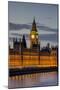 Big Ben Clock Tower Stands Above the Houses of Parliament at Dusk-Charles Bowman-Mounted Photographic Print