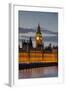 Big Ben Clock Tower Stands Above the Houses of Parliament at Dusk-Charles Bowman-Framed Photographic Print