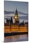 Big Ben Clock Tower Stands Above the Houses of Parliament at Dusk-Charles Bowman-Mounted Photographic Print