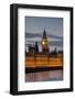 Big Ben Clock Tower Stands Above the Houses of Parliament at Dusk-Charles Bowman-Framed Photographic Print