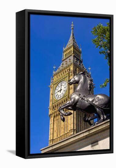 Big Ben Clock Tower-Massimo Borchi-Framed Stretched Canvas