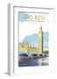 Big Ben - Dave Thompson Contemporary Travel Print-Dave Thompson-Framed Giclee Print