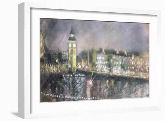 Big Ben, from the South Bank, 1995-Sophia Elliot-Framed Giclee Print