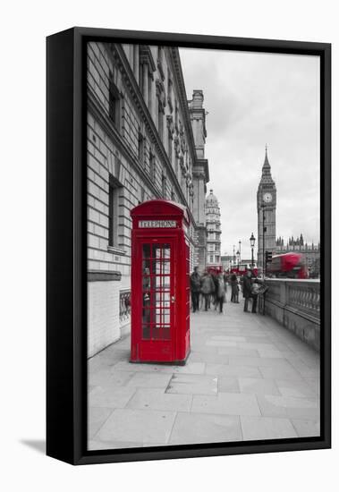 Big Ben, Houses of Parliament and a Red Phone Box, London, England-Jon Arnold-Framed Stretched Canvas