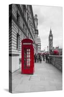 Big Ben, Houses of Parliament and a Red Phone Box, London, England-Jon Arnold-Stretched Canvas