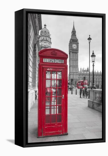 Big Ben, Houses of Parliament and a Red Phone Box, London, England-Jon Arnold-Framed Stretched Canvas