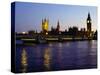 Big Ben, Houses of Parliament and River Thames at Dusk, London, England-Richard I'Anson-Stretched Canvas