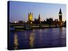 Big Ben, Houses of Parliament and River Thames at Dusk, London, England-Richard I'Anson-Stretched Canvas