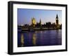 Big Ben, Houses of Parliament and River Thames at Dusk, London, England-Richard I'Anson-Framed Photographic Print